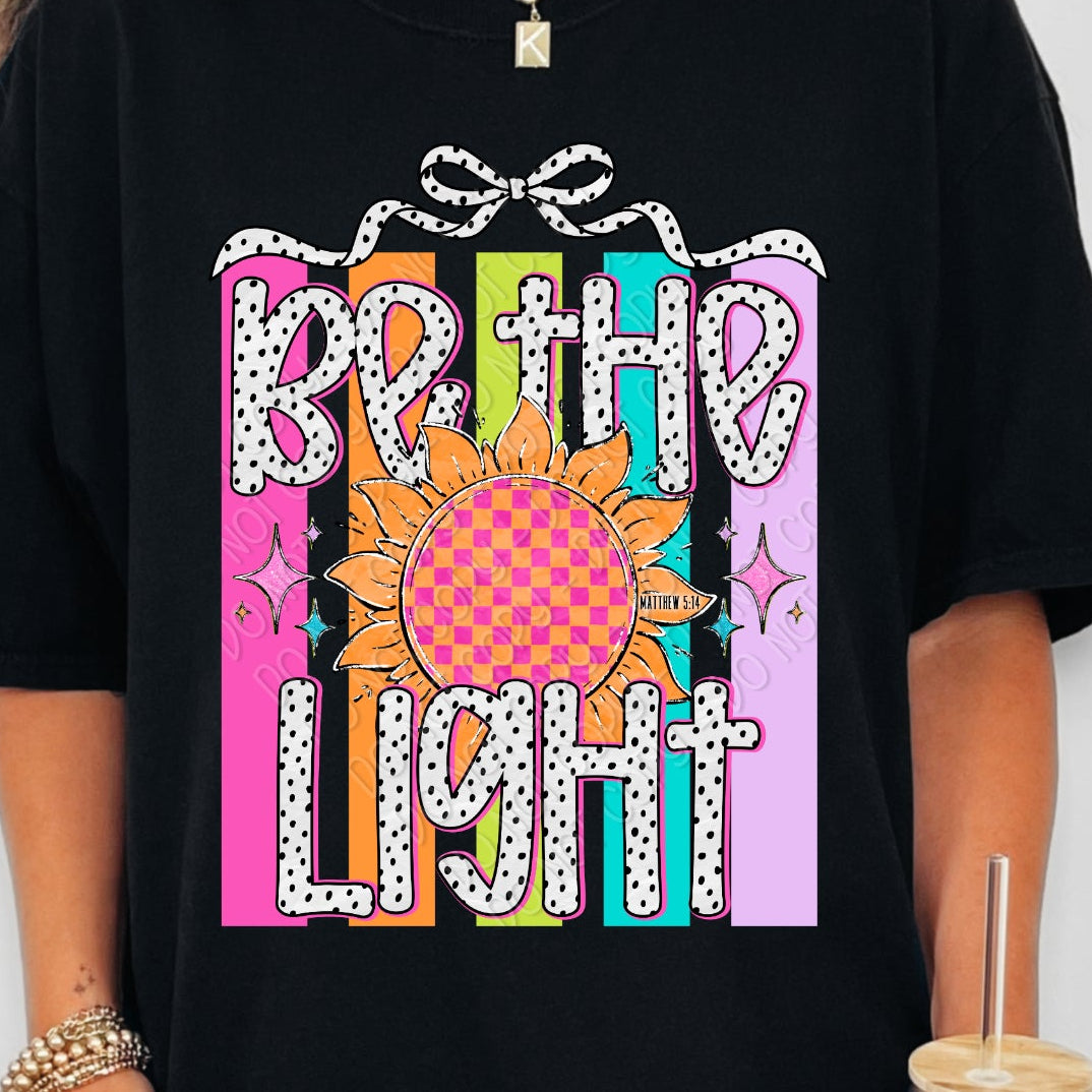 DTF Transfer Be The Light Color Block Sunflower Faith