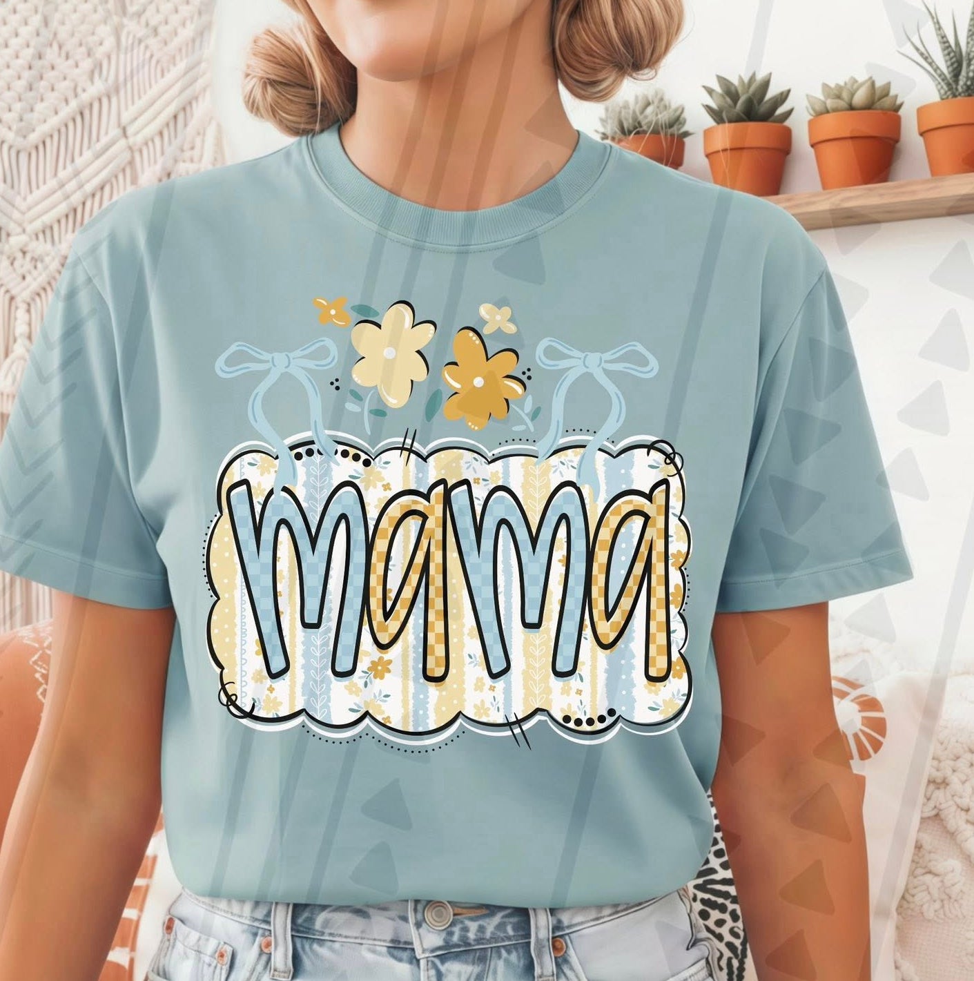 DTF Transfer Mimi Gigi Mama Vintage Floral Family