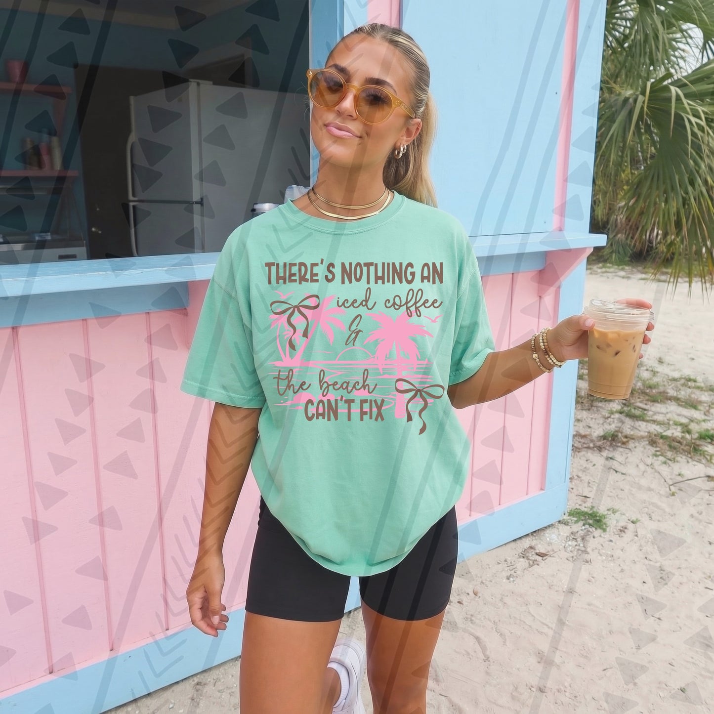 DTF Transfer There’s Nothing an Iced Coffee & Beach Can’t Fix