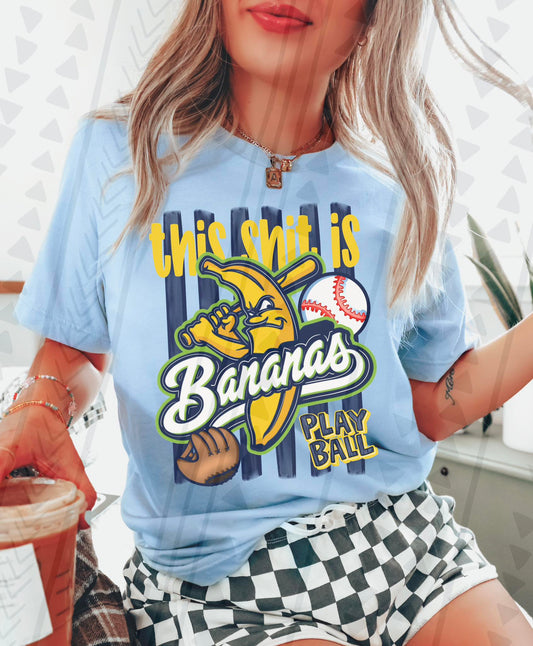 DTF Transfer Funny Baseball Banana Design – “This Sht Is Bananas
