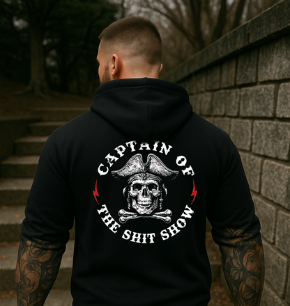 T Shirt Hoodie  Pirate Skull “Captain of the Sh!t Show”