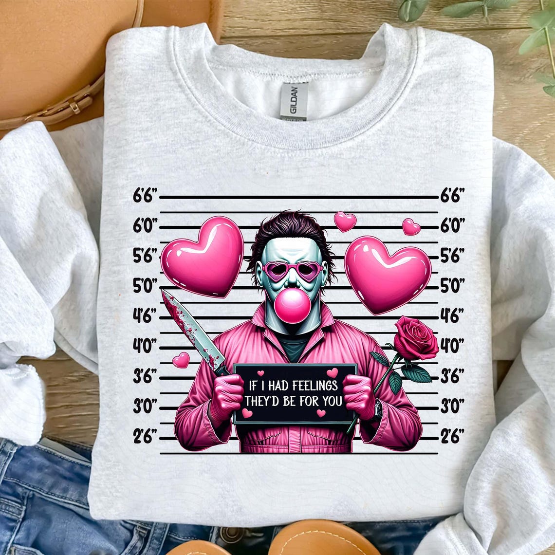 Sweatshirt T-Shirt Crewneck Valentines - Bubblegum Love Mugshot Collection