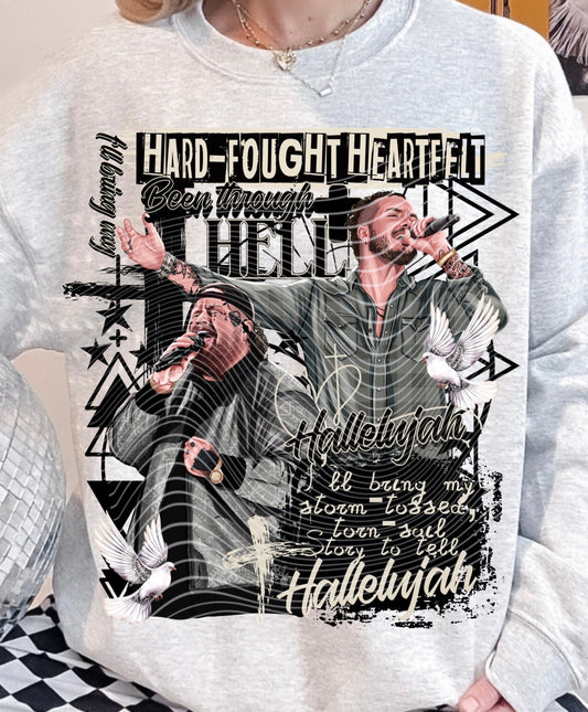 T-Shirt Sweatshirt Hoodie Hard-Fought Heart Hallelujah J Roll Song Lyric Concert Vibes