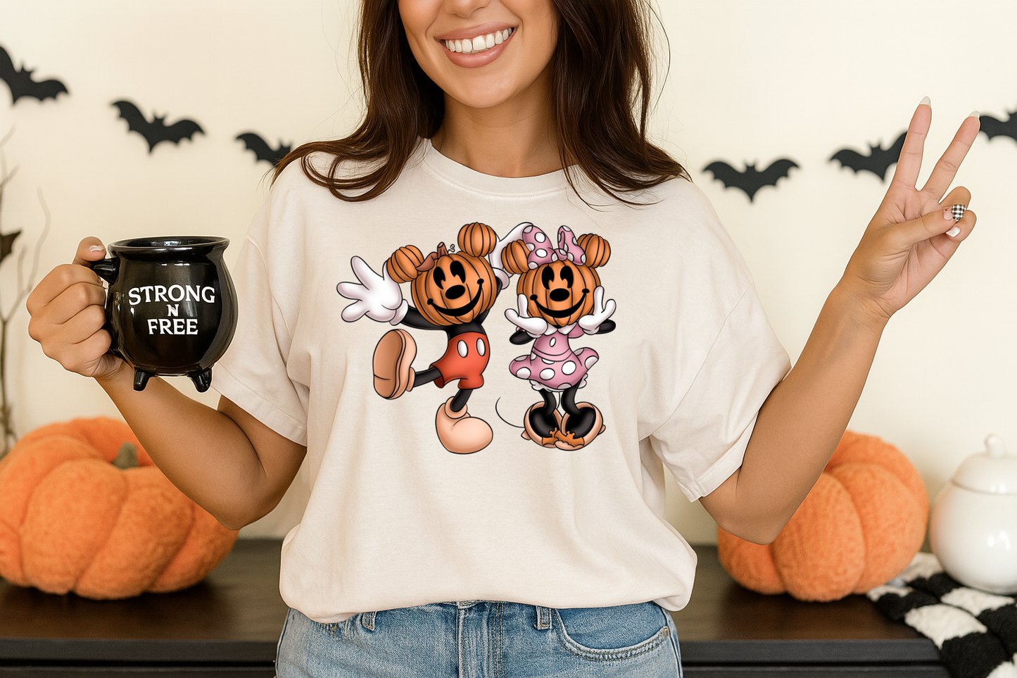 T-Shirt Hoody Pumpkin Mouse Duo – Halloween