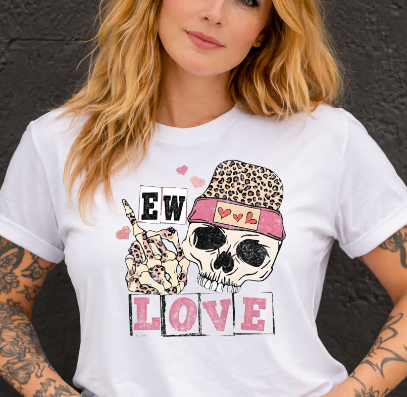 DTF Transfer – Anti Romance Skull Graphic