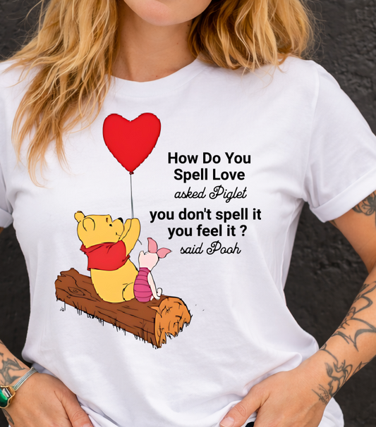 DTF Transfer Cute Bear & Piglet Love Quote