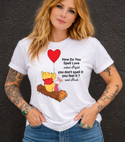 DTF Transfer Cute Bear & Piglet Love Quote