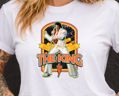 DTF Transfer – The King Retro Rock & Roll Icon Graphic