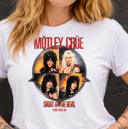 DTF Transfer – 80s Glam Metal Tour Poster Style Design