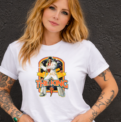 DTF Transfer – The King Retro Rock & Roll Icon Graphic