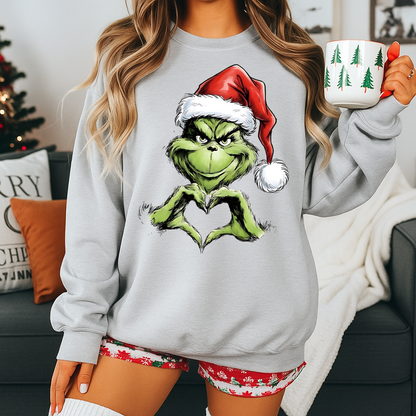 Sweatshirt  – Grumpy Christmas Heart Hands Parody