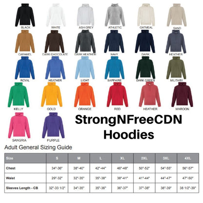 the long sleeved hoodies sizes chart for men and women