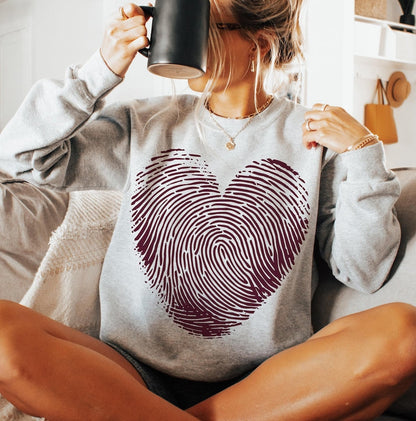 T-Shirt Crewneck  Valentines – Personalized Style Fingerprint