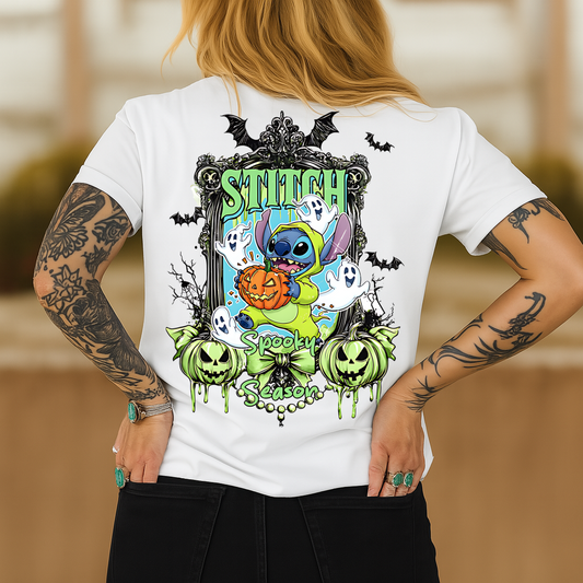T-Shirt Hoody Crewneck Stitchh Halloween Spooky Season Tee – Ghosts & Pumpkins Design