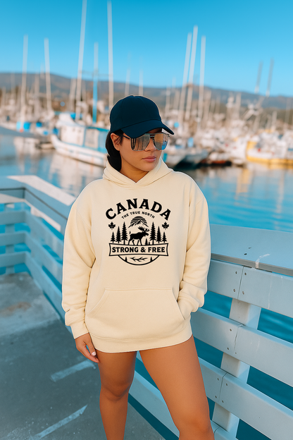 T-Shirt - Sweatshirt Canada Strong & Free – Moose, Trees & Mountain Design