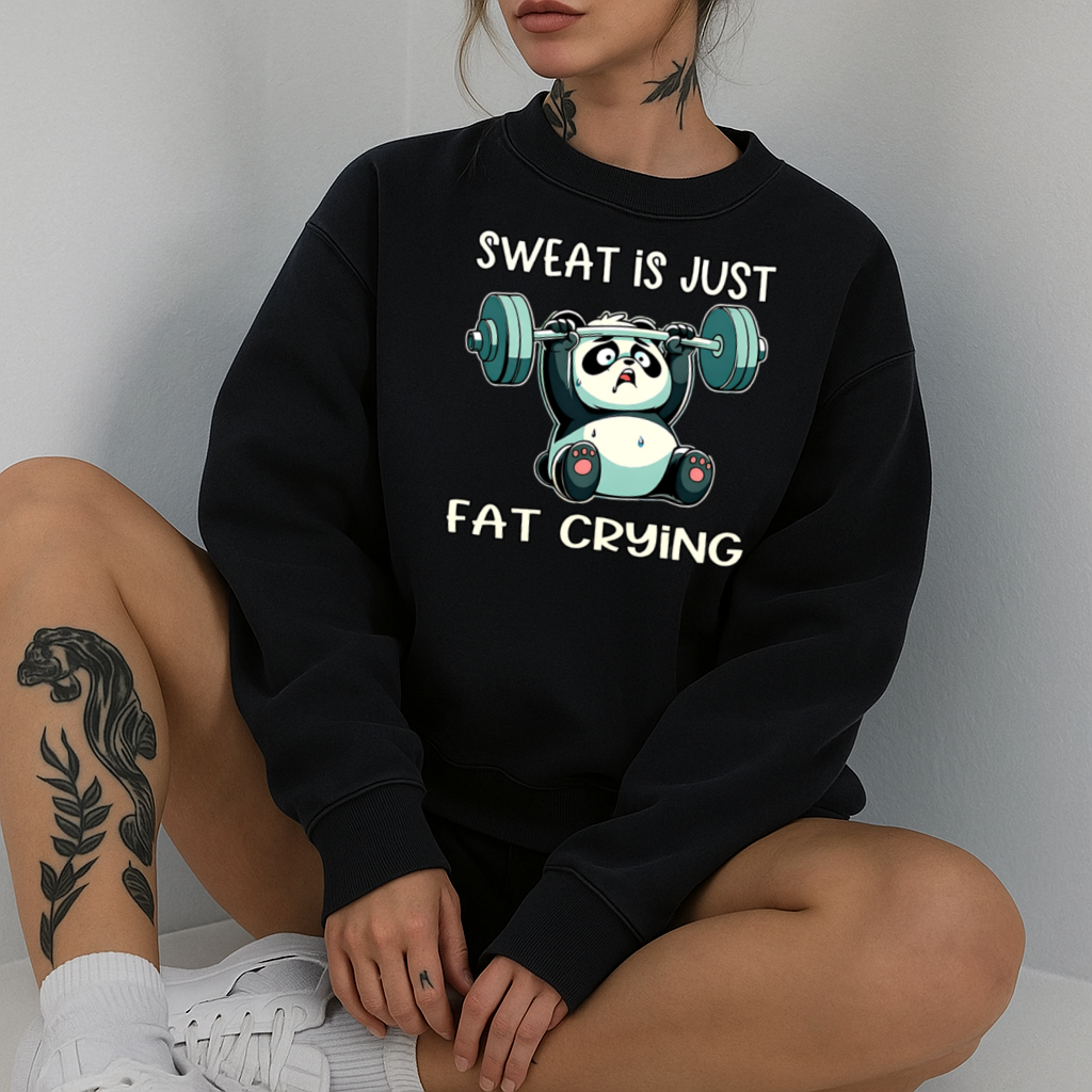 DTF Transfer Workout Panda “Sweat Is Just Fat Crying”