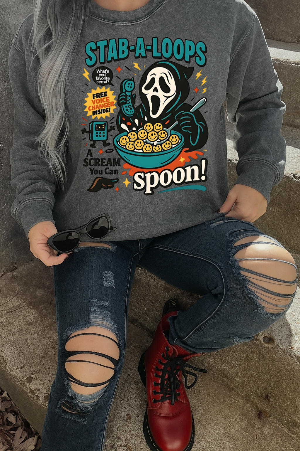 T-Shirt Hoody Crewneck Stab-A-Loops – A Scream You Can Spoon!