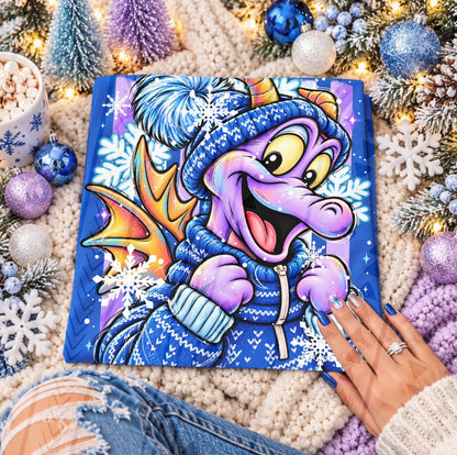 Figmentt Purple Dragon Winter Snowflakes – garment mockup showing the transfer design; garment not included