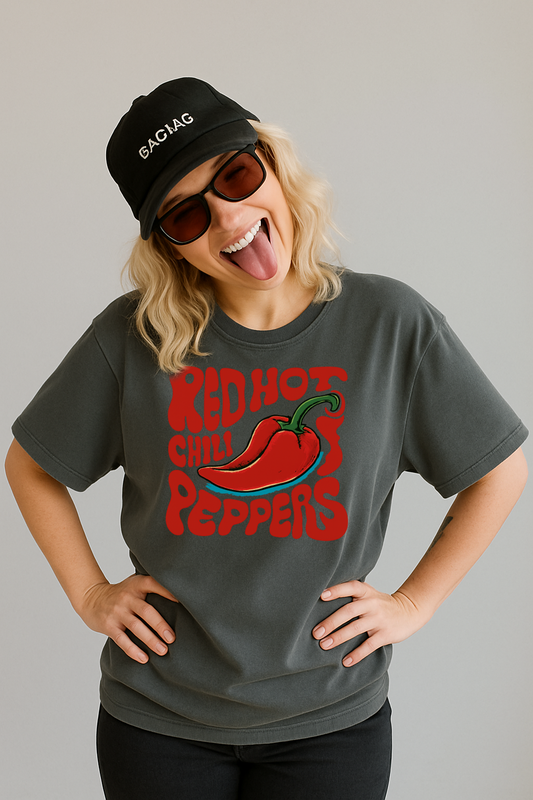Red Chilii Peppers Retro Drip DTF Transfer – Bold & Spicy
