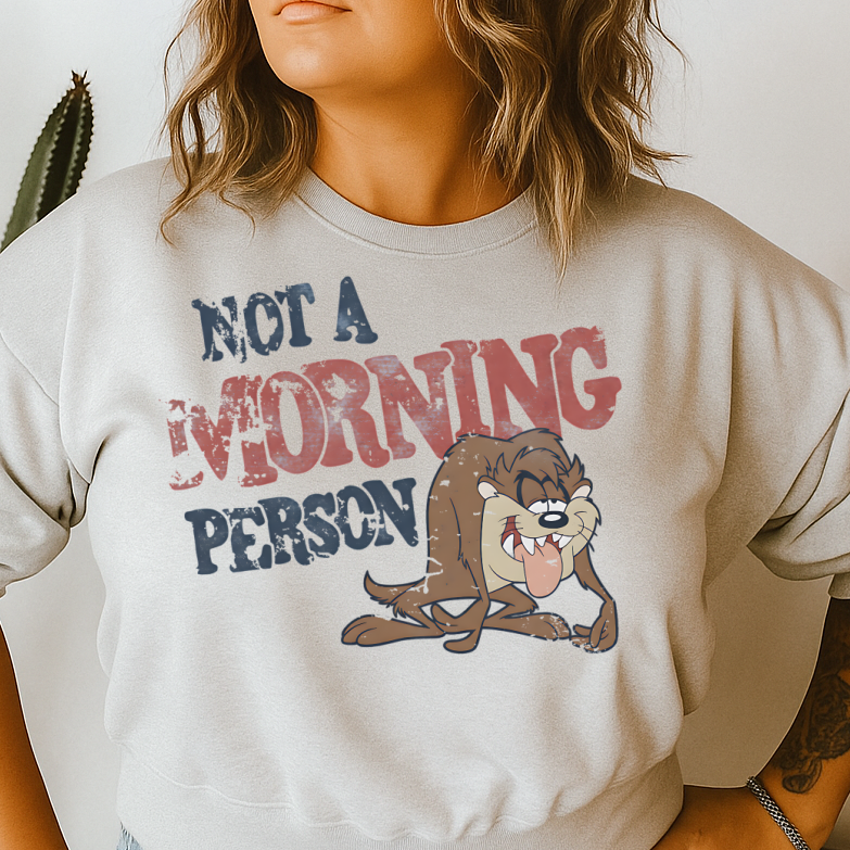 DTF Transfer Not a Morning Person Funny Grumpy Cartoon