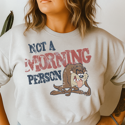 DTF Transfer Not a Morning Person Funny Grumpy Cartoon