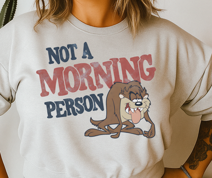 DTF Transfer Not a Morning Person Funny Grumpy Cartoon