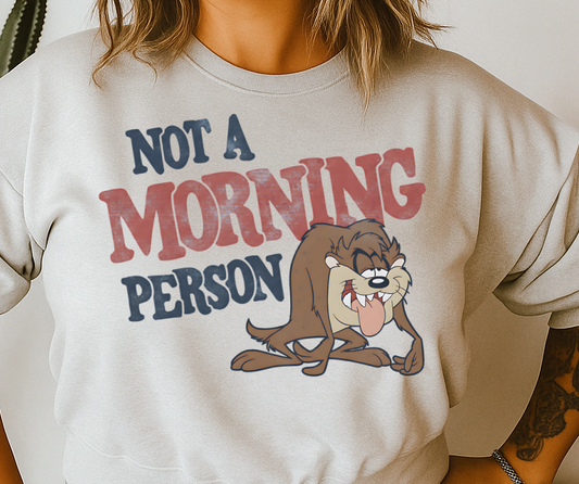 DTF Transfer Not a Morning Person Funny Grumpy Cartoon