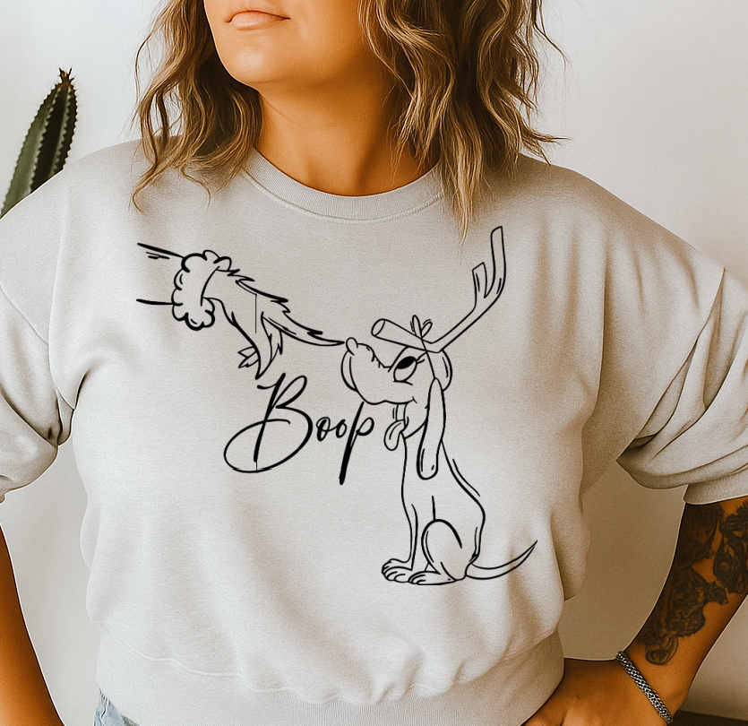 DTF Transfer Holiday Dog Boop Sketch