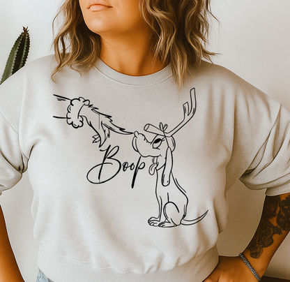 DTF Transfer Holiday Dog Boop Sketch