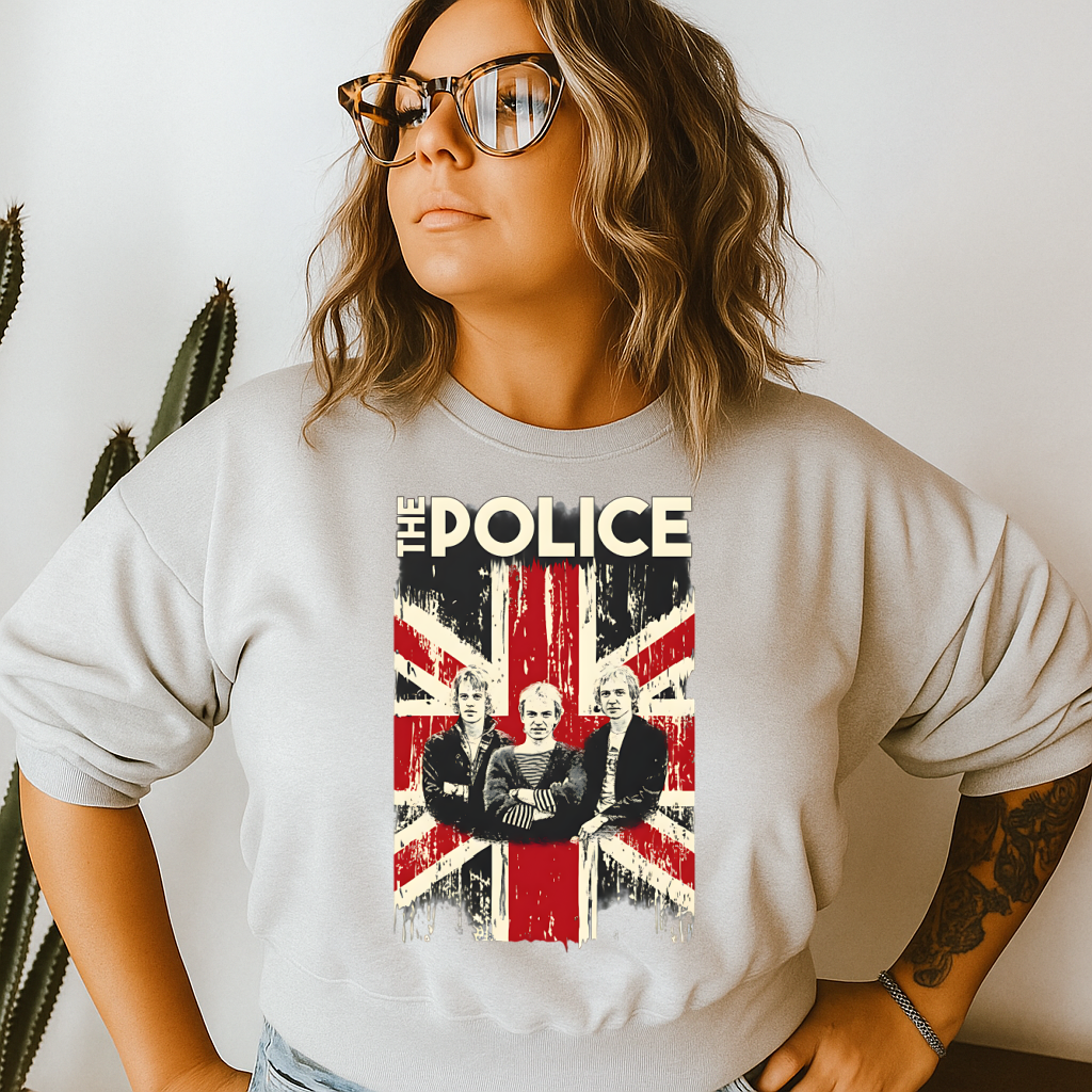 DTF Transfer – British Punk Rock Trio Union Jack Inspired Graphic