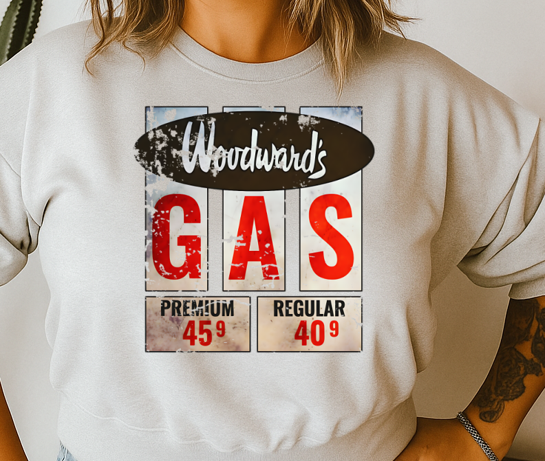DTF Transfer Canadian Woodwards Gas Retro Design