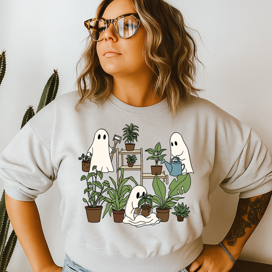 DTF Transfer Spooky Ghost Floral Halloween Design