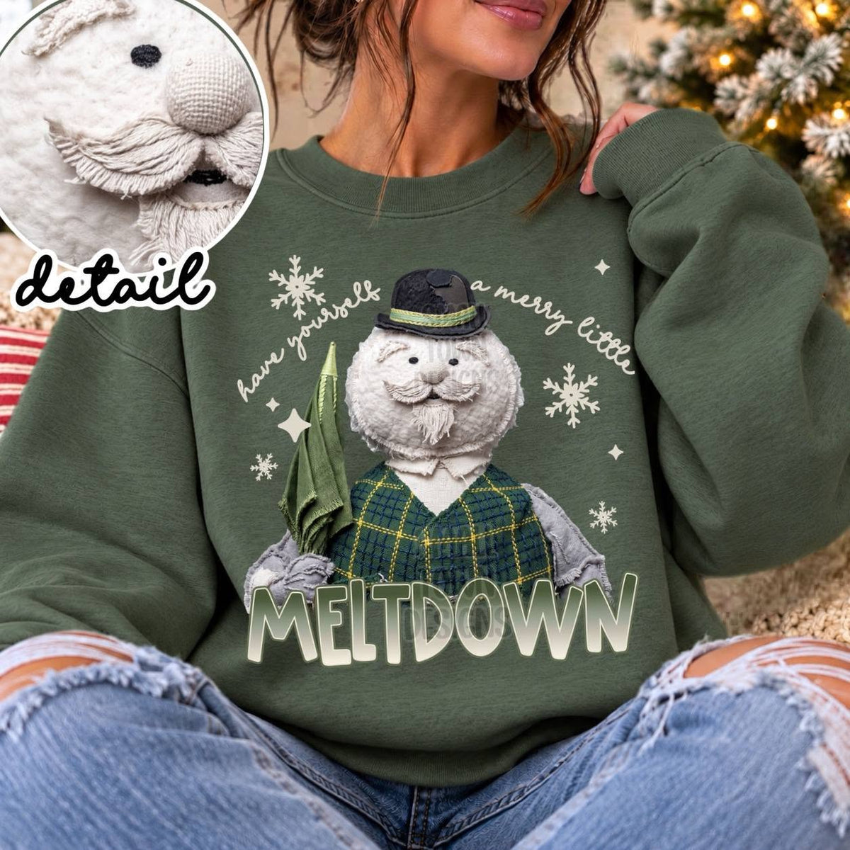 Have Yourself a Merry Little Meltdown Snowman DTF transfer garment mockup