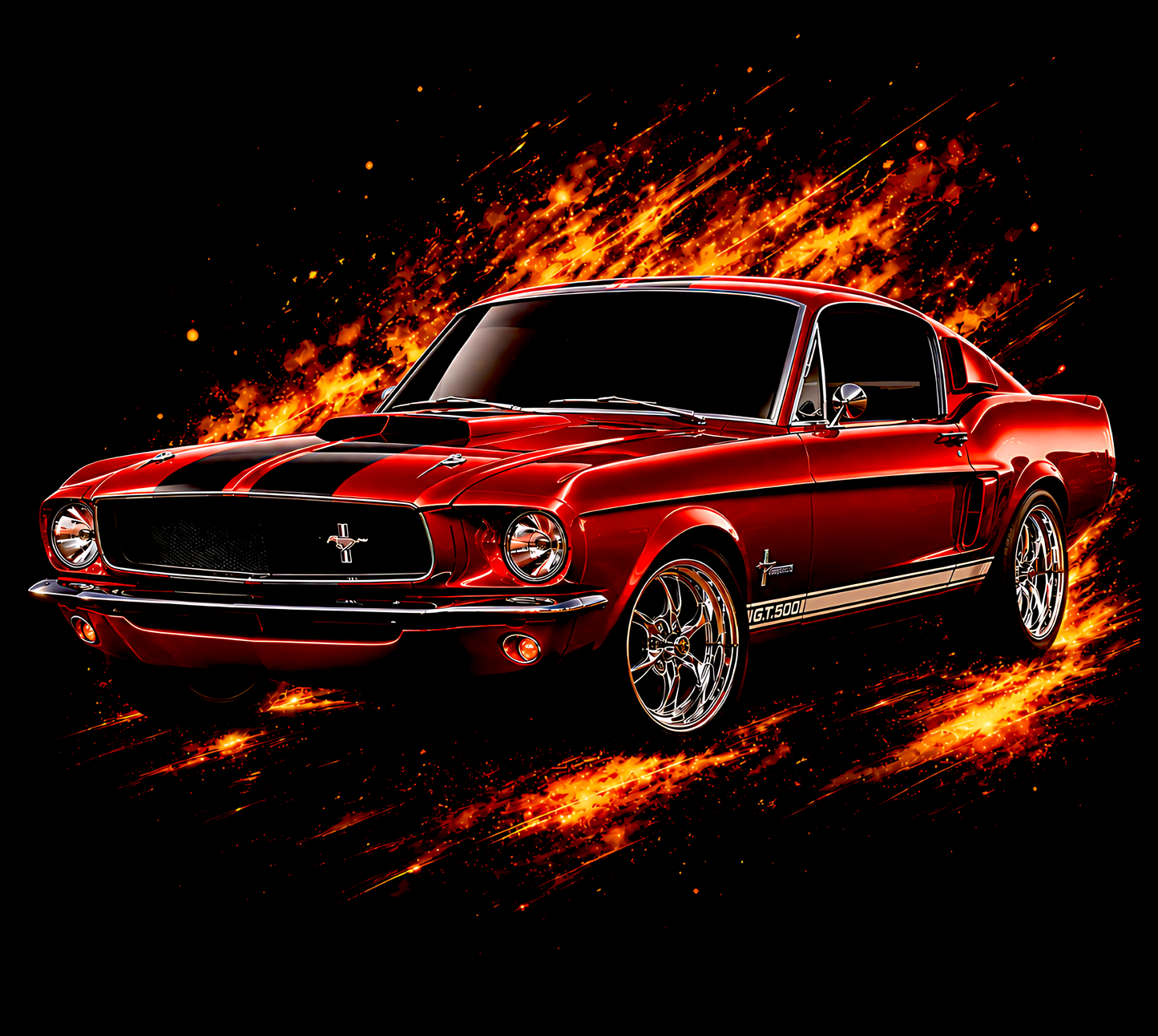 DTF Transfer Halftone 1967 Shelby GT500.