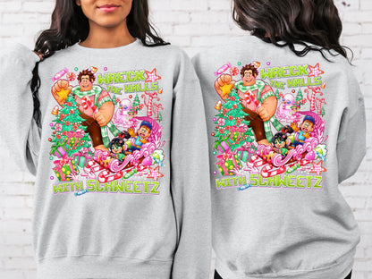 T-Shirt Crewneck Hoody – Wreck the Halls with Schweeetz (Holiday Candy Chaos Edition)