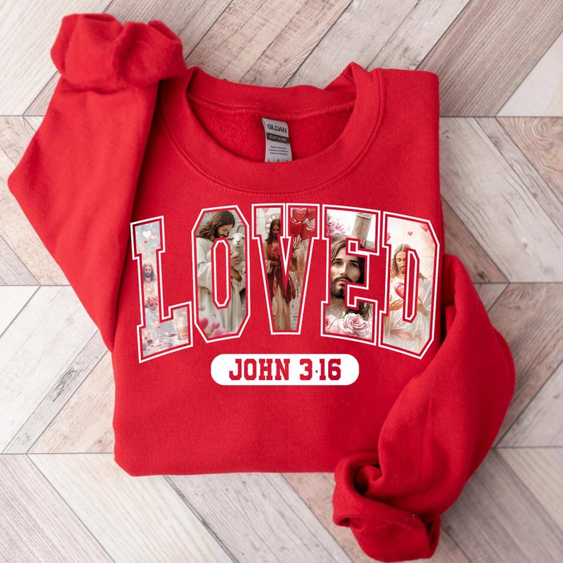 T-Shirt Sweatshirt Hoodie - LOVED John 3:16 Christian Faith Design