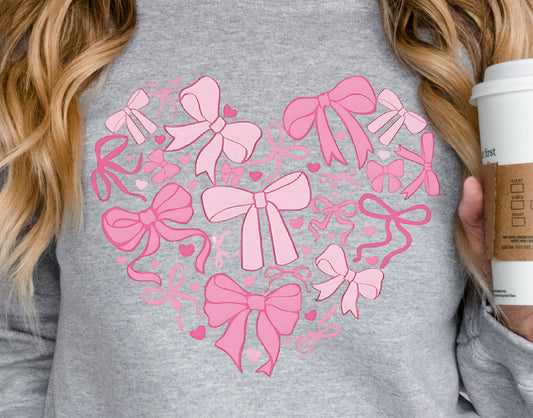 Sweatshirt T-Shirt Crewneck Valentines - Heart of Bows