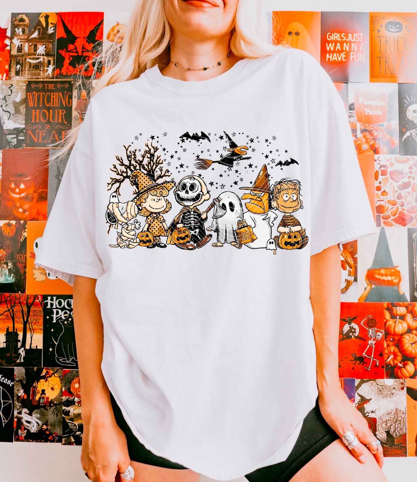 T-Shirt Hoody Halloween Pea-nuts Gang Trick-or-Treat Crew – Charlie B