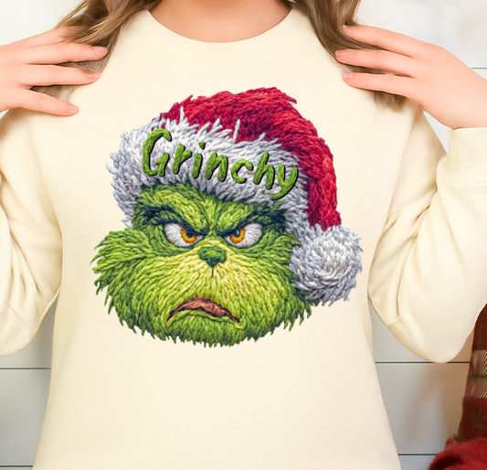 DTF Transfer – Green Man  Christmas Crewneck Design
