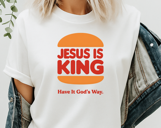 DTF Transfer Jesus Is King Christian Parody