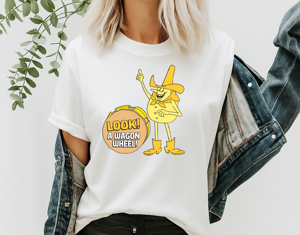 DTF Transfer – Look! A Wagon Wheel Retro Western Design