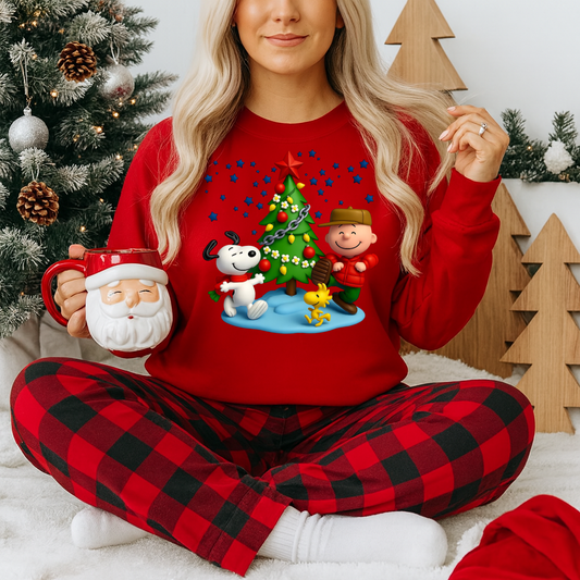 DTF Transfer 3D Style Charlie B Christmas Tree Celebration