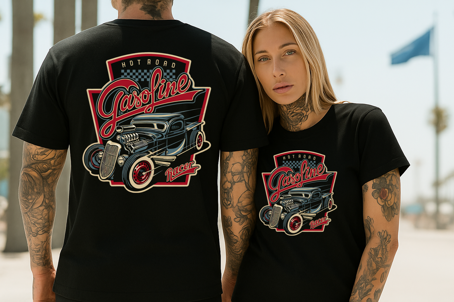 DTF Transfer Gasoline Racer Vintage Car