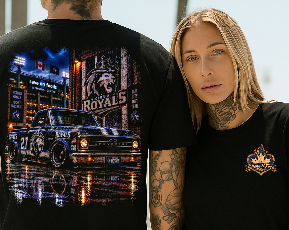 Printed Halftone - Victoria Royals Chevrolet C10 Pickup Truck - On Darks Only