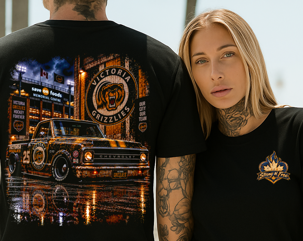 DTF Transfer Halftone - Victoria Grizzlies Chevrolet C10 Pickup Truck
