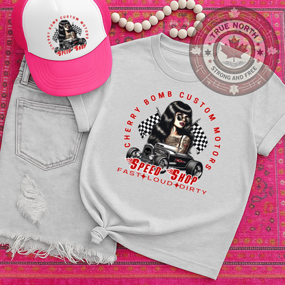 T-Shirt Sweatshirt Cherry Bomb Custom Motors – Pin-Up Speed Shop Design