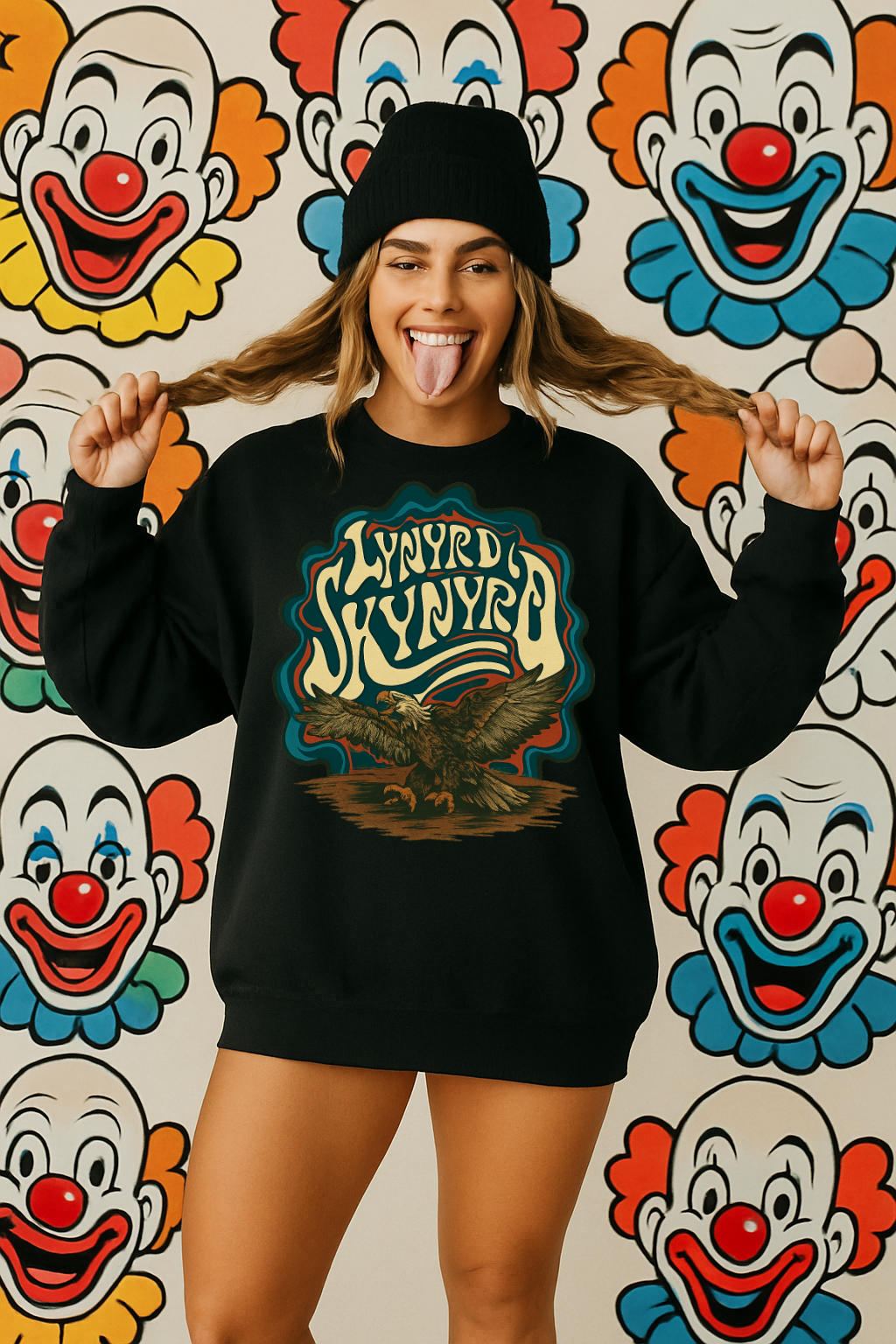 L Skynyrd Winged Skull T-Shirt Crewneck Hoodie – Vintage Rock Vibes
