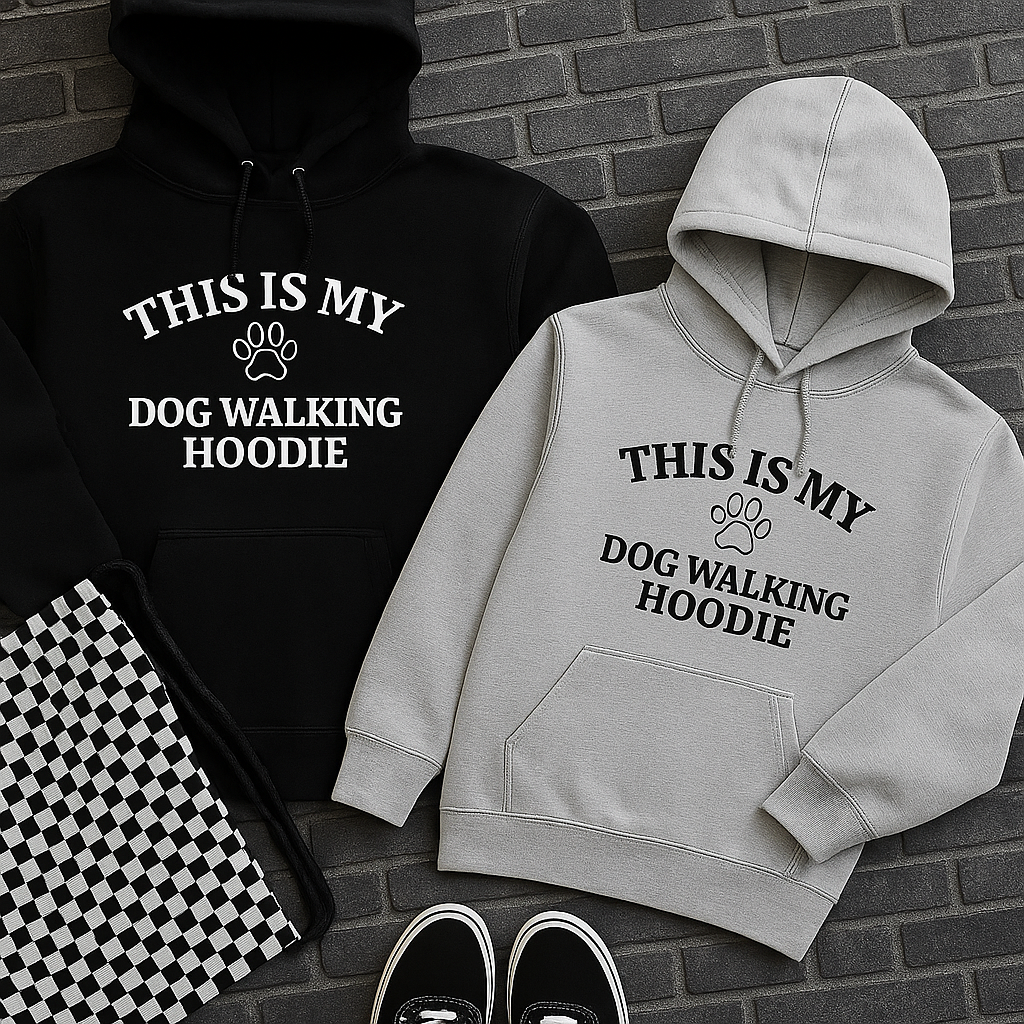 Embroidered Hoodie - Dog Walking Hoodie