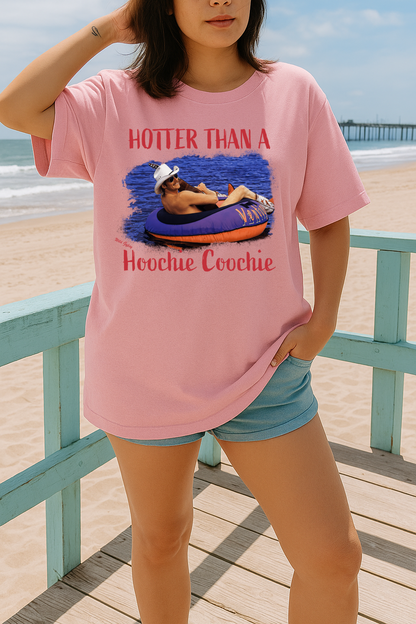 T-Shirt Crewneck Hoody – Hotter Than a Hoochie Coochie | Tube Float Cowboy Design