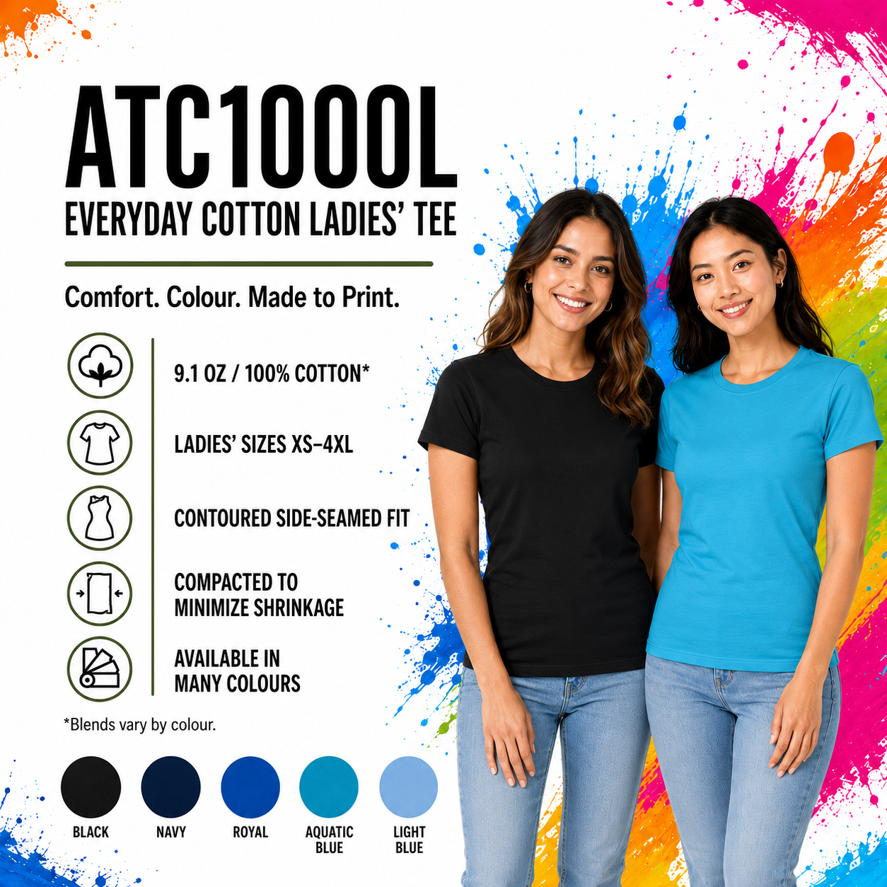 ATC™ EVERYDAY COTTON LADIES' TEE - ATC1000L